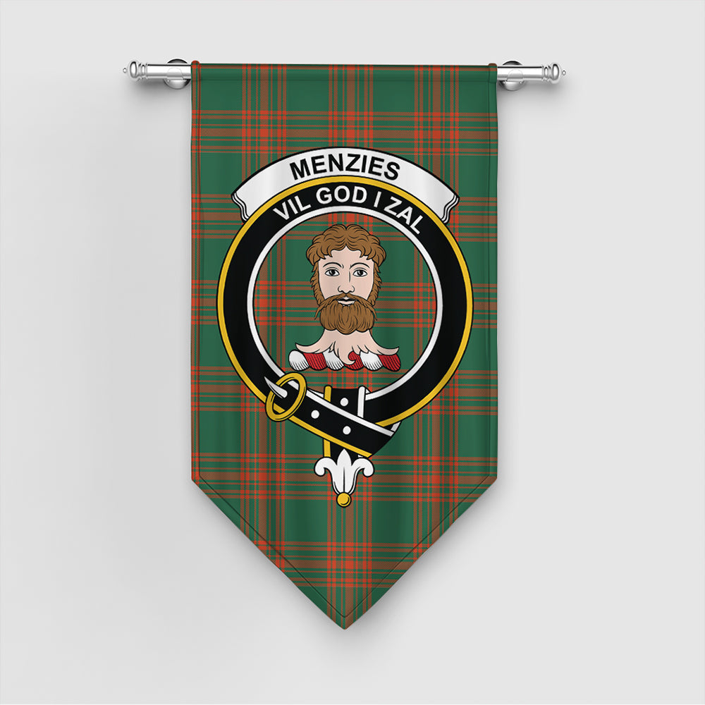 Menzies Green Ancient Tartan Classic Crest Gonfalon