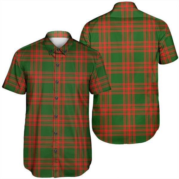 Menzies Green Modern Tartan Classic Short Sleeve Shirt