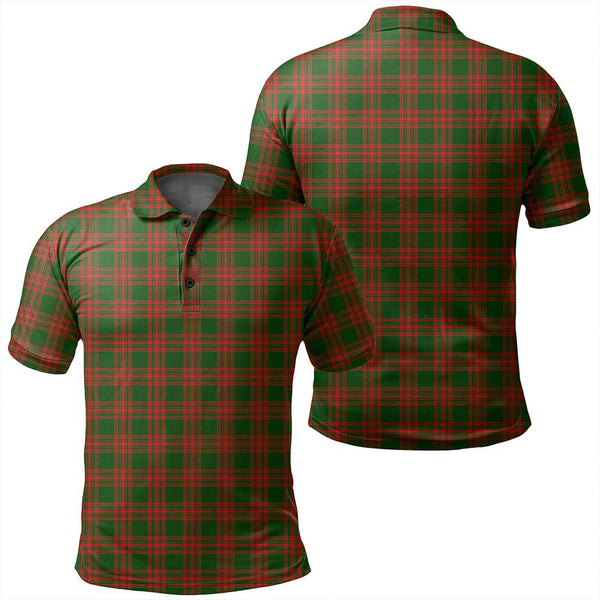 Menzies Green Modern Tartan Classic Polo Shirt