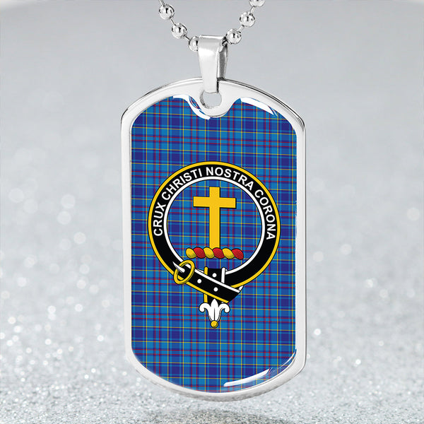 Mercer Modern Clan Badge Classic Tartan Dog Tag Necklace