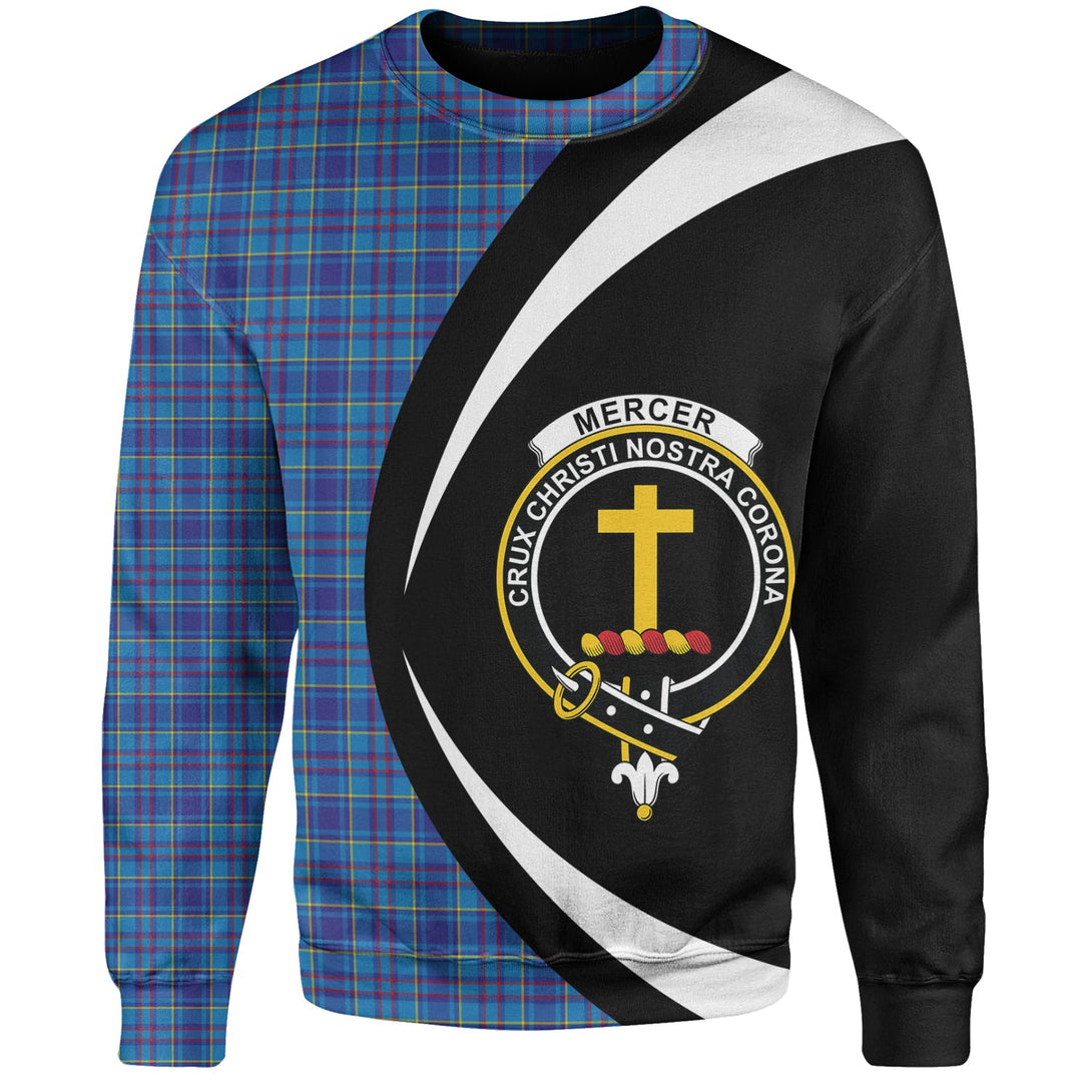 Mercer Modern Clan Badge Tartan Sweatshirt Circle Style Personalized