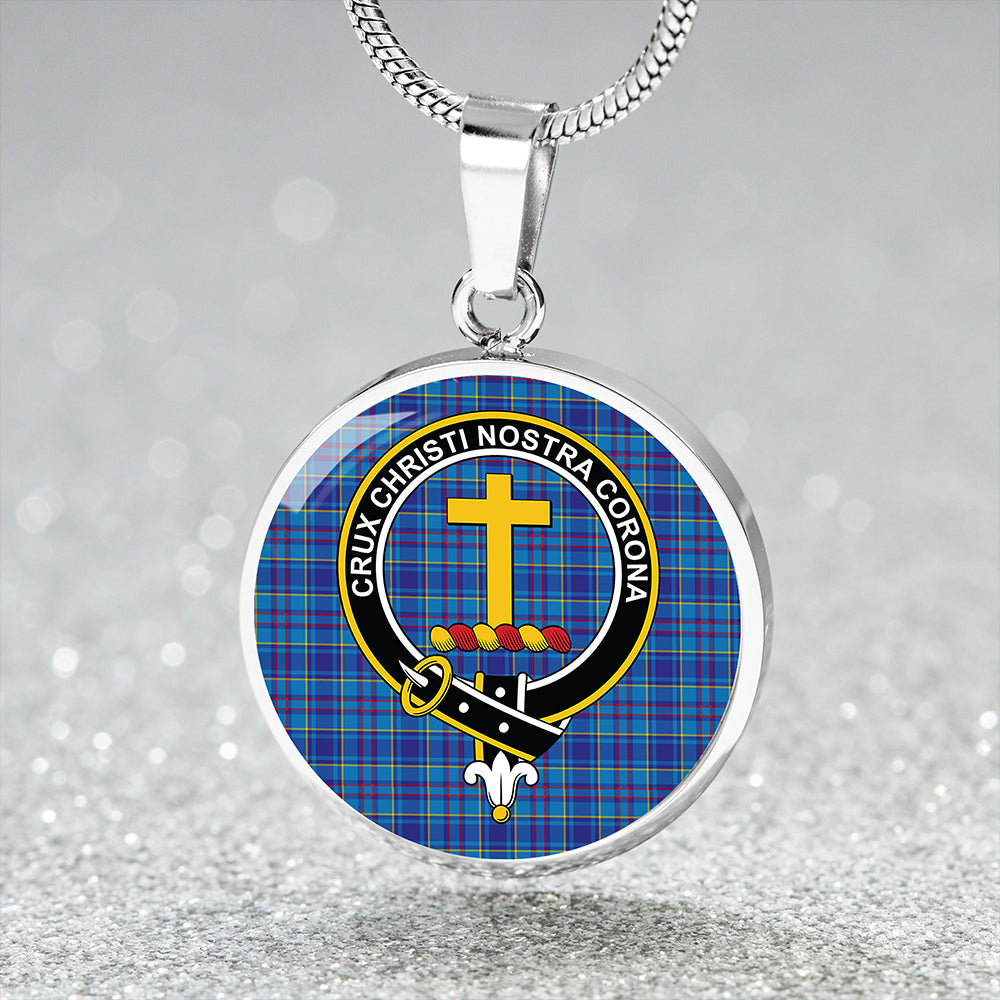 Mercer Modern Clan Badge Tartan Classic Circle Necklace