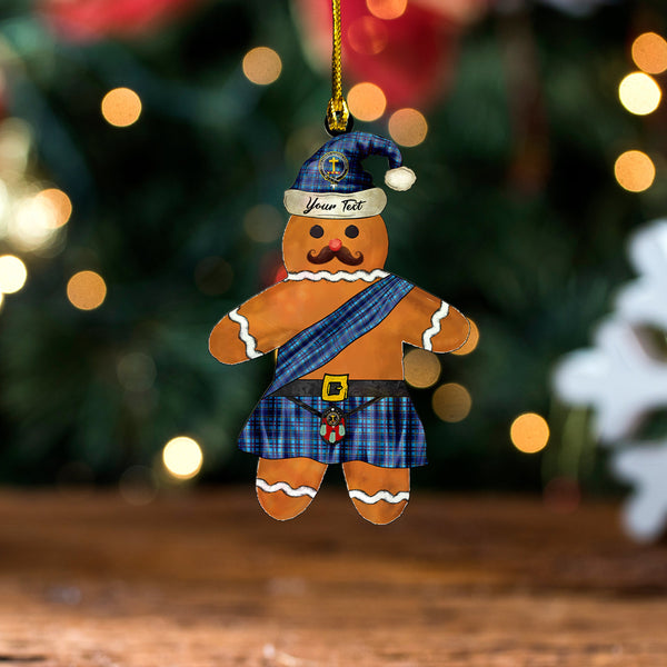 Mercer Modern Clan Badge Tartan Wood Acrylic Ornament Gingerbread Scotland Warrior Personalized