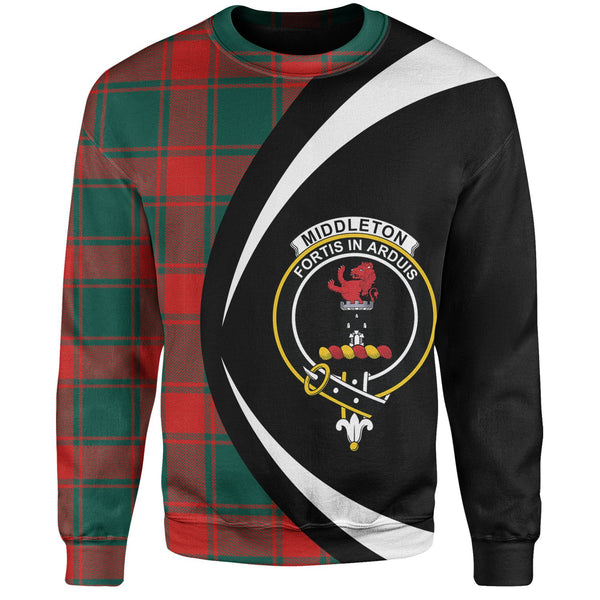 Middleton Weathered Clan Badge Tartan Sweatshirt Circle Style Personalized