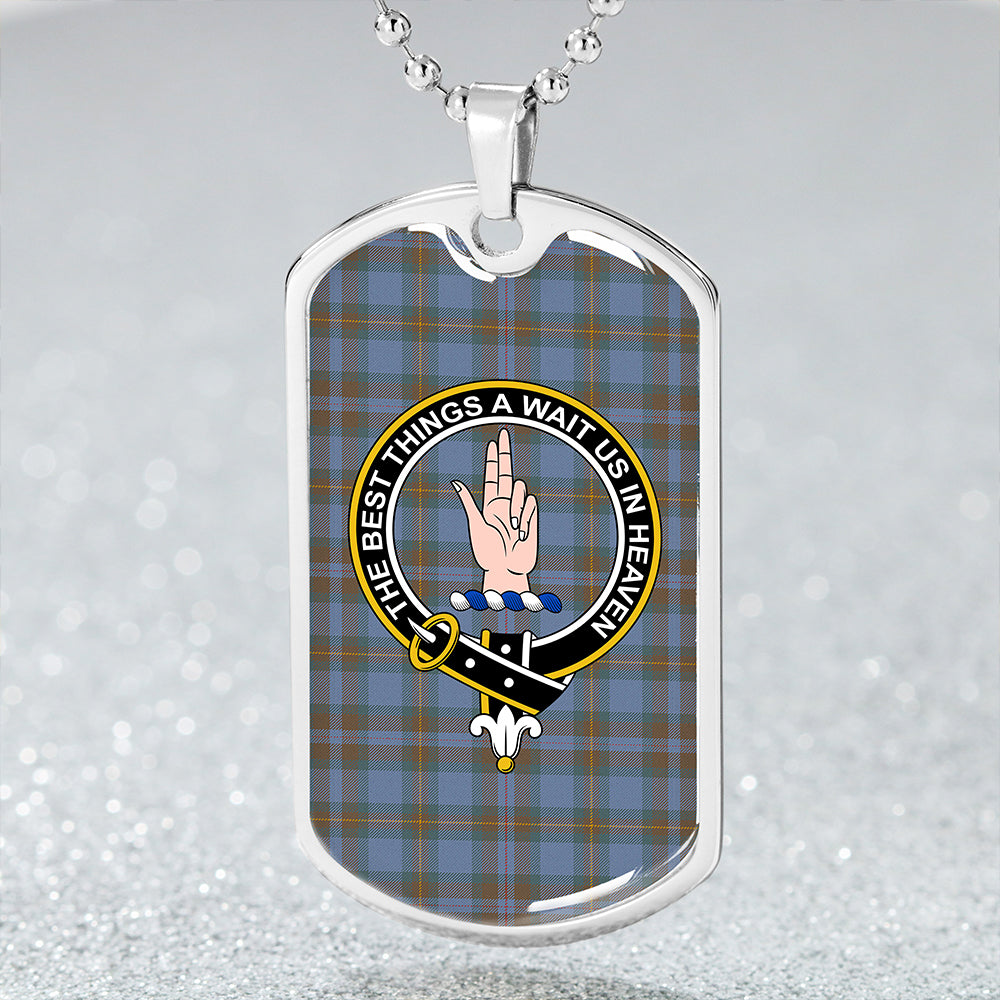 Miller Weathered Clan Badge Classic Tartan Dog Tag Necklace