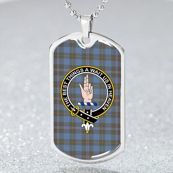 Miller Weathered Clan Badge Classic Tartan Dog Tag Necklace