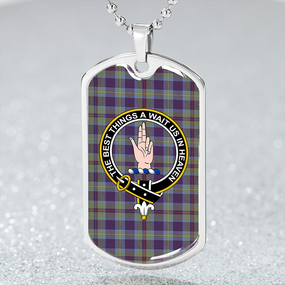 Miller # 2 Weathered Clan Badge Classic Tartan Dog Tag Necklace