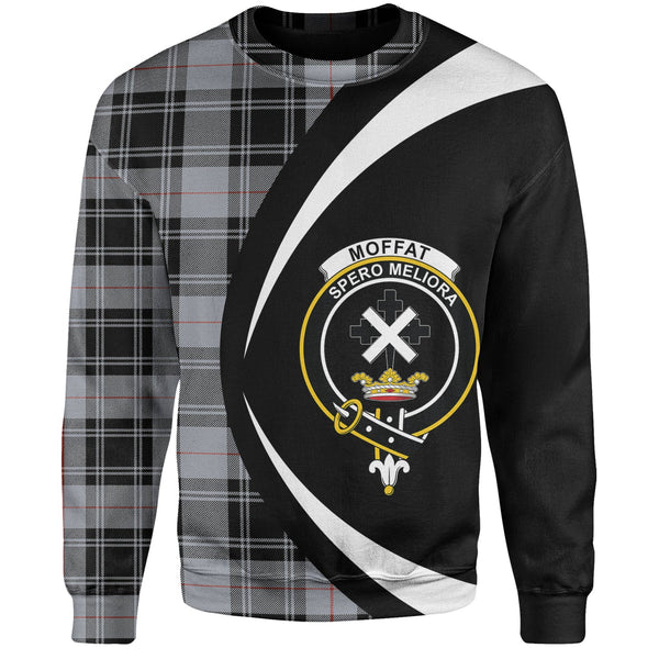 Moffat Ancient Clan Badge Tartan Sweatshirt Circle Style Personalized