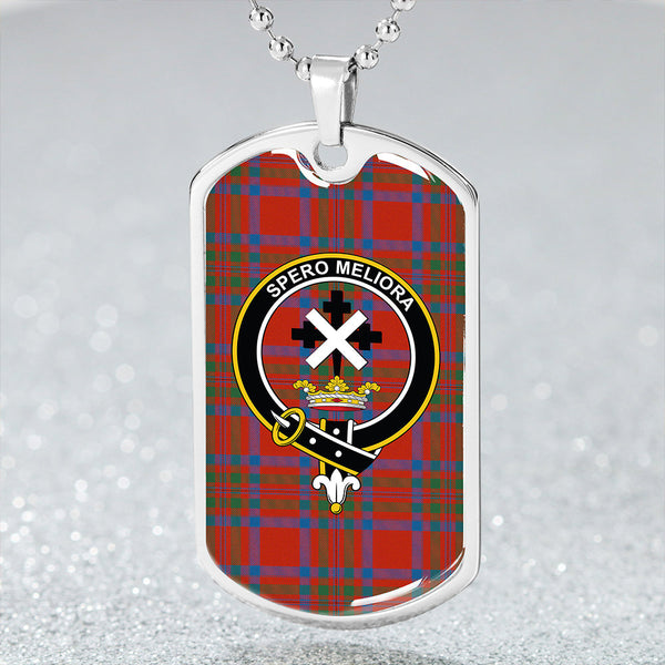 Moffat District Ancient Clan Badge Classic Tartan Dog Tag Necklace