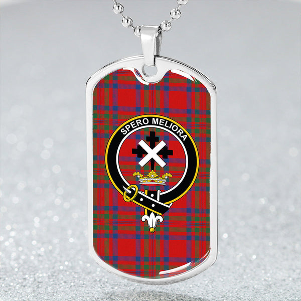 Moffat District Modern Clan Badge Classic Tartan Dog Tag Necklace