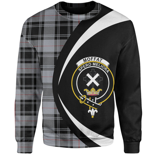 Moffat Modern Clan Badge Tartan Sweatshirt Circle Style Personalized