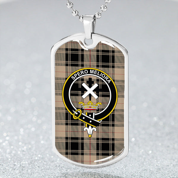 Moffat Weathered Clan Badge Classic Tartan Dog Tag Necklace