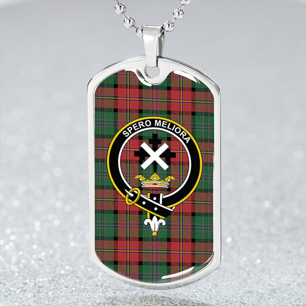 Moffat #2 Ancient Clan Badge Classic Tartan Dog Tag Necklace