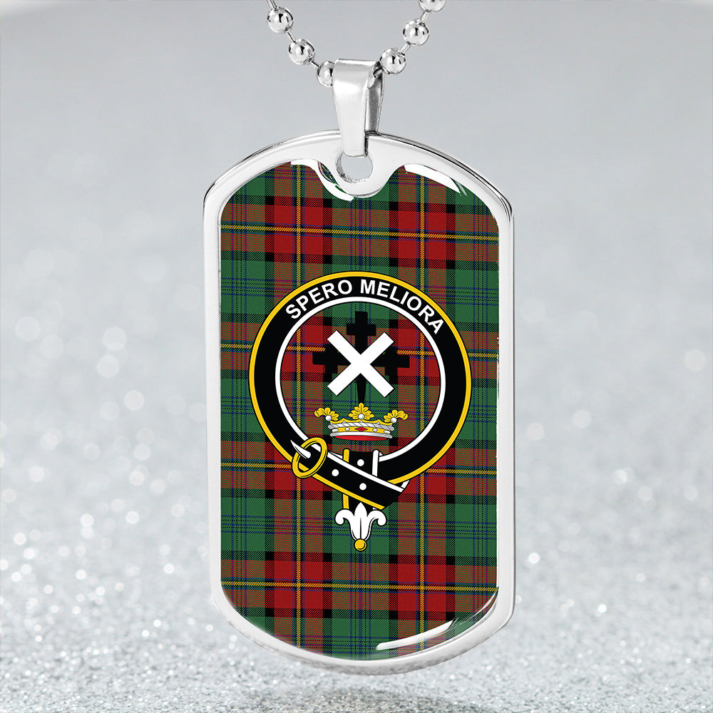 Moffat #2 Modern Clan Badge Classic Tartan Dog Tag Necklace