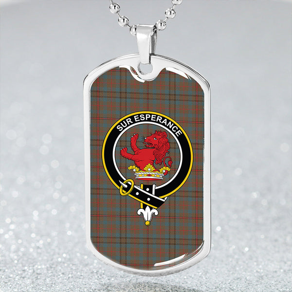 Moncrieffe of Atholl Weathered Clan Badge Classic Tartan Dog Tag Necklace