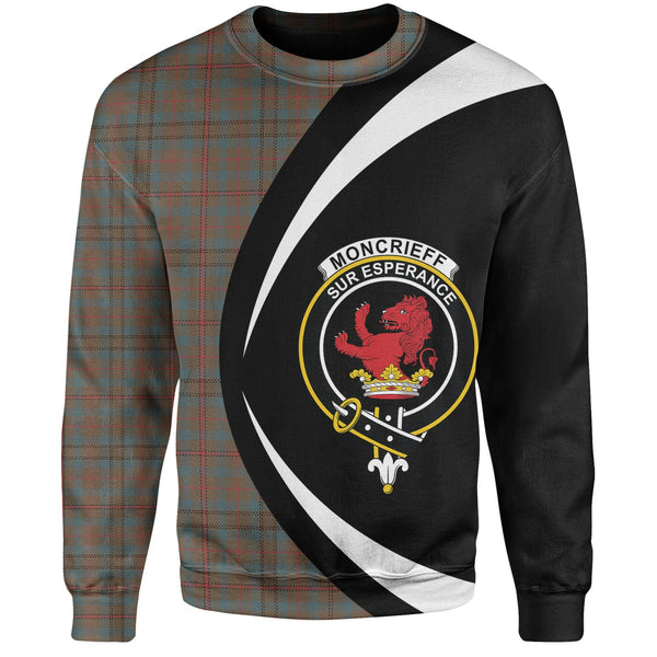 Moncrieffe of Atholl Weathered Clan Badge Tartan Sweatshirt Circle Style Personalized