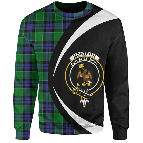 Monteith Clan Badge Tartan Sweatshirt Circle Style Personalized