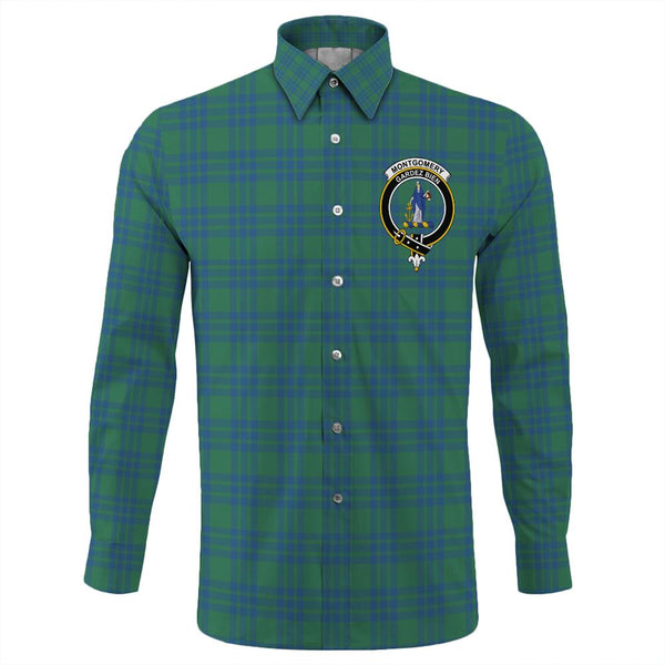 Montgomery Ancient Tartan Classic Crest Long Sleeve Button Shirt