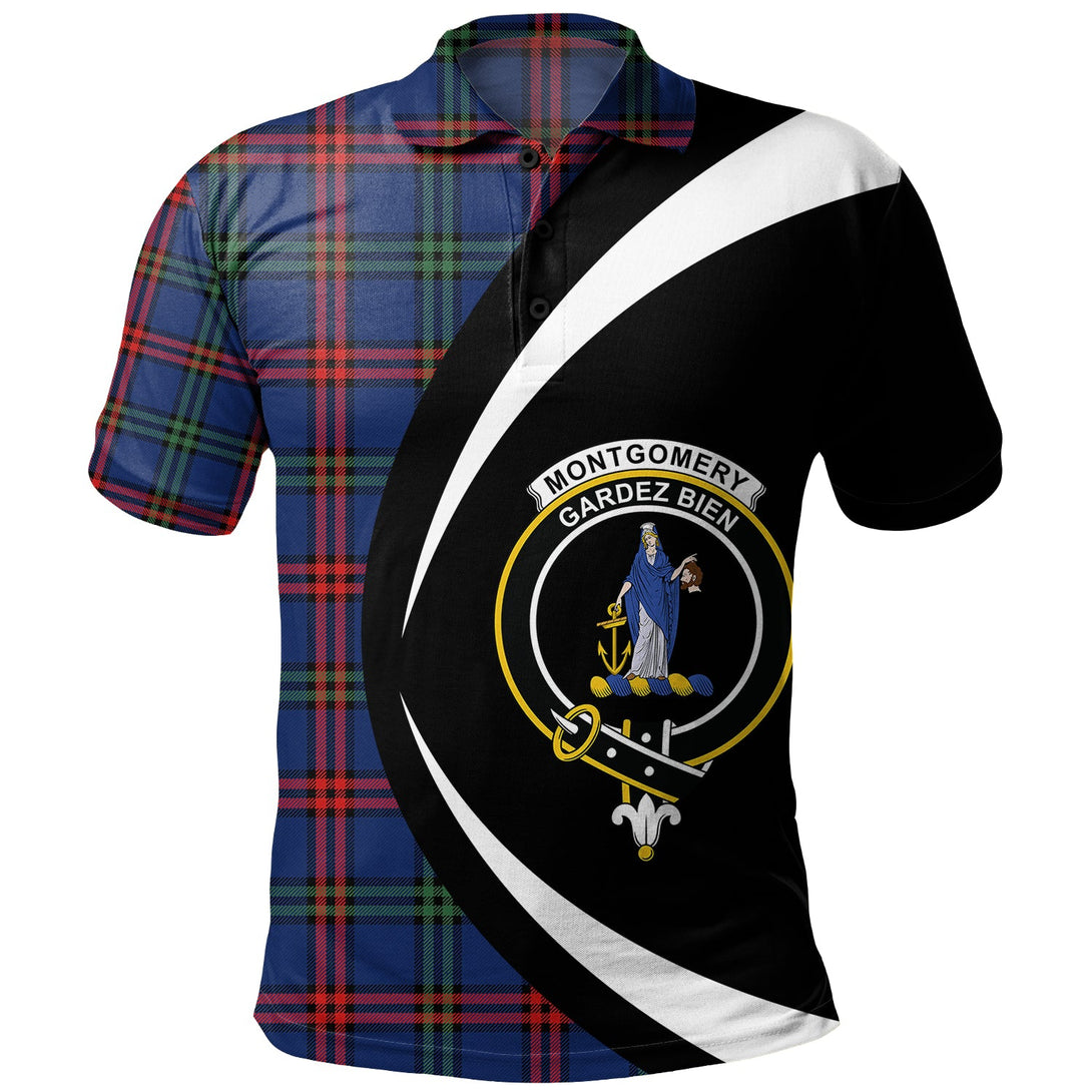 Montgomery Modern Clan Badge Tartan Polo Shirt Circle Style Personalized