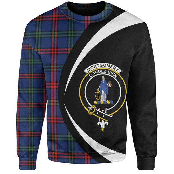 Montgomery Modern Clan Badge Tartan Sweatshirt Circle Style Personalized