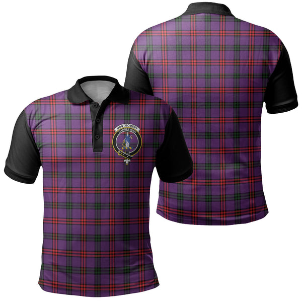 Montgomery Modern Tartan Crest Polo Shirt Black Neck 1 Style