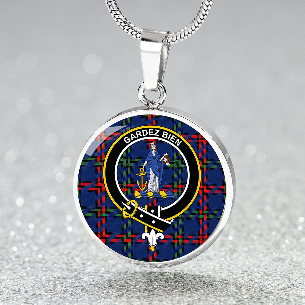 Montgomery Modern Clan Badge Tartan Classic Circle Necklace