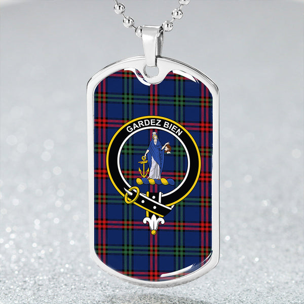 Montgomery Modern Clan Badge Classic Tartan Dog Tag Necklace