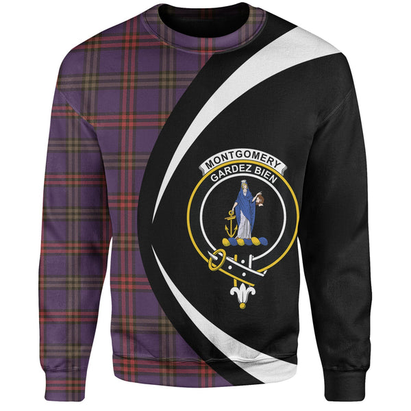 Montgomery Weathered Clan Badge Tartan Sweatshirt Circle Style Personalized