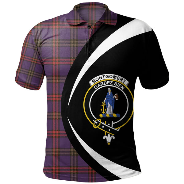 Montgomery Weathered Clan Badge Tartan Polo Shirt Circle Style Personalized