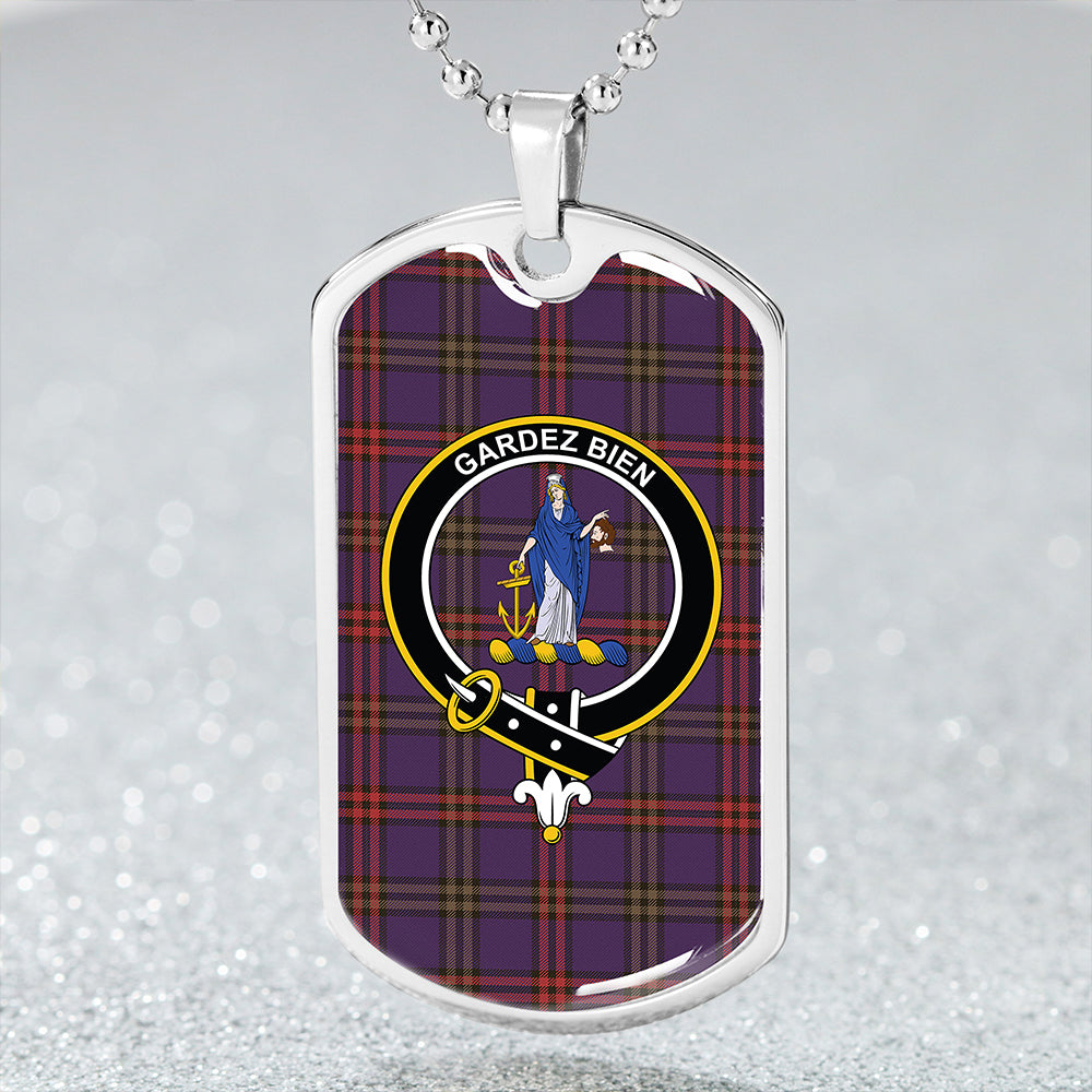 Montgomery Weathered Clan Badge Classic Tartan Dog Tag Necklace