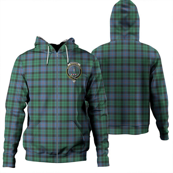 Morrison Ancient Tartan Classic Crest Zipper Hoodie