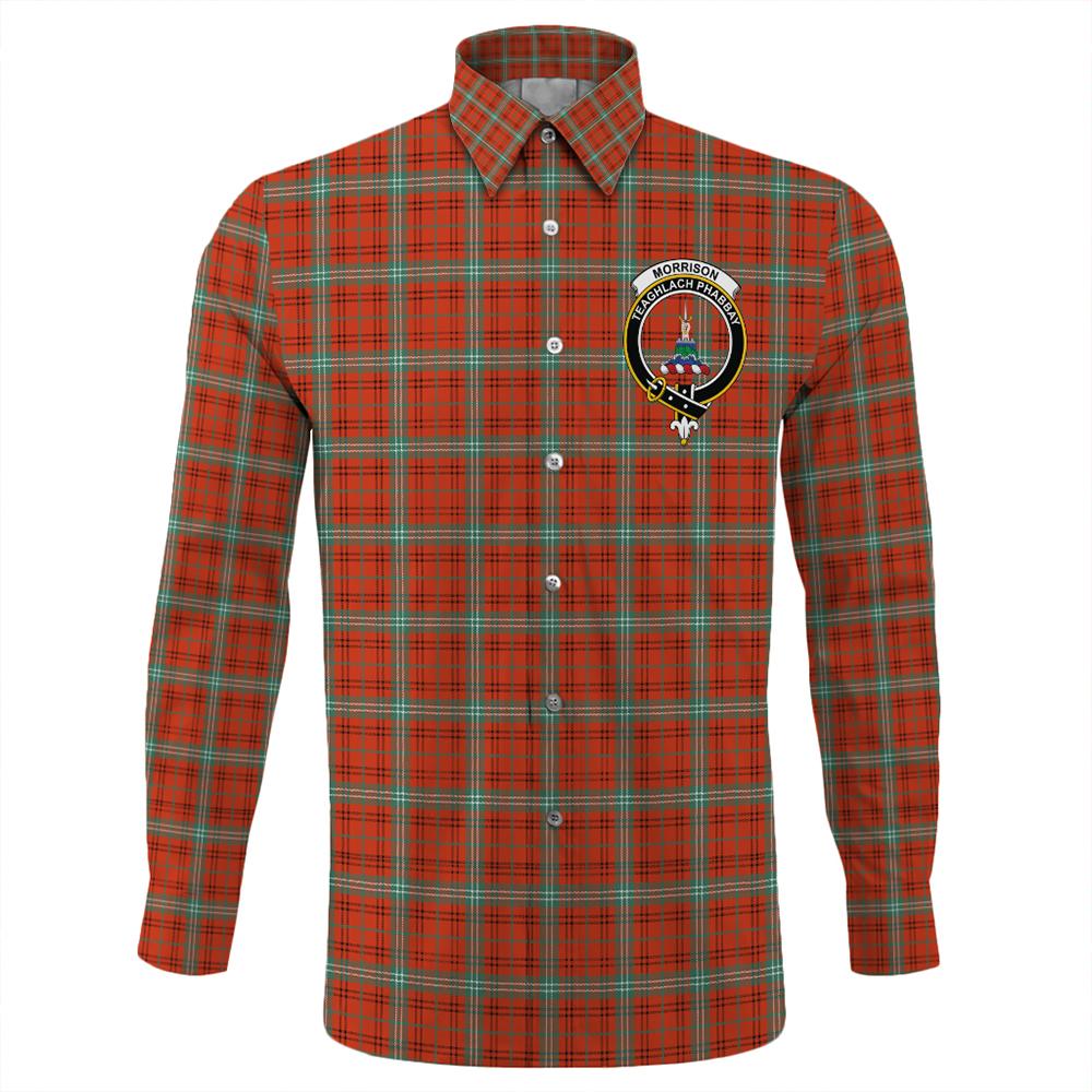 Morrison Red Ancient Tartan Classic Crest Long Sleeve Button Shirt