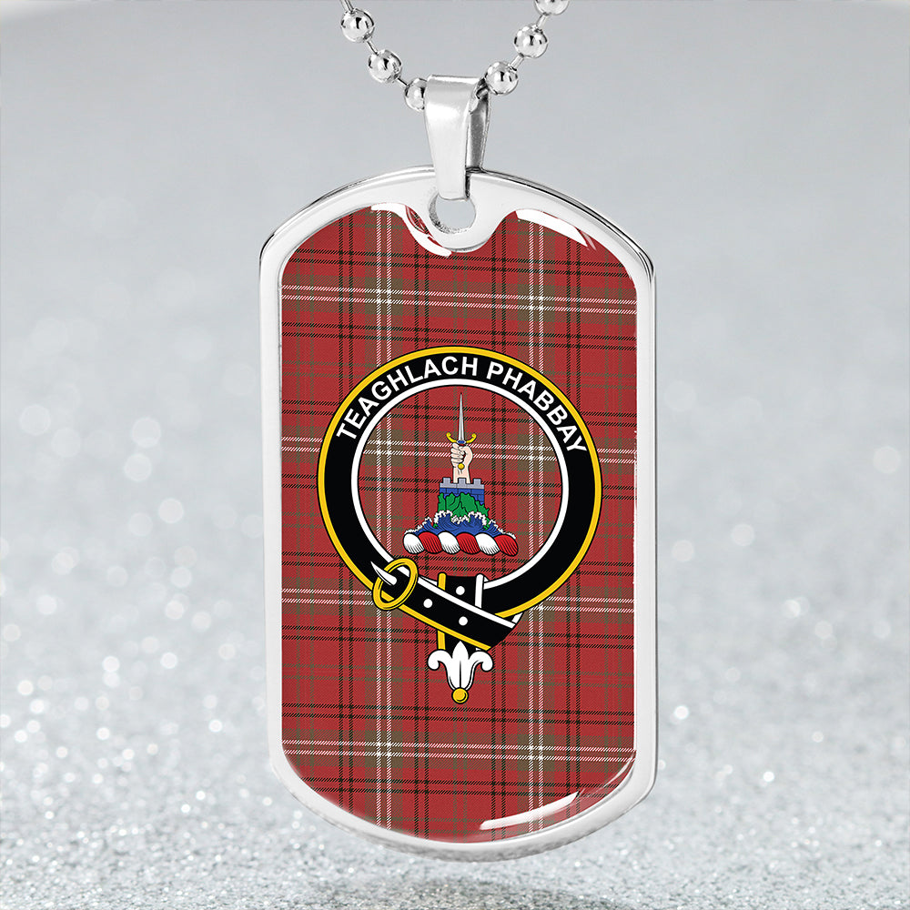 Morrison Weathered Clan Badge Classic Tartan Dog Tag Necklace