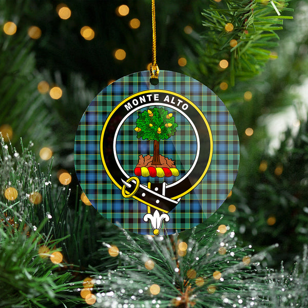 Mouat Clan Badge Tartan Plastic Christmas Ornaments