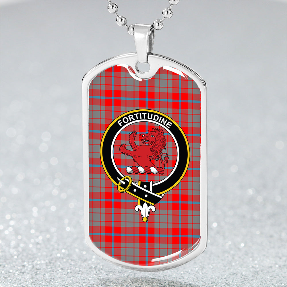 Moubray Clan Badge Classic Tartan Dog Tag Necklace