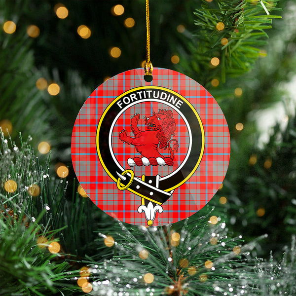 Moubray Clan Badge Tartan Plastic Christmas Ornaments