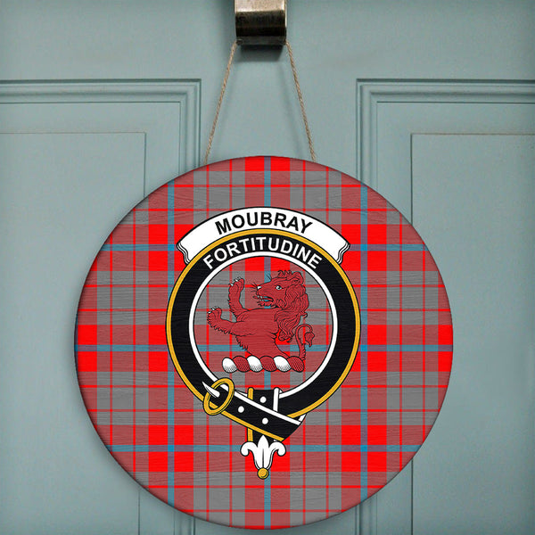 Moubray Tartan Classic Crest Round Wooden Sign