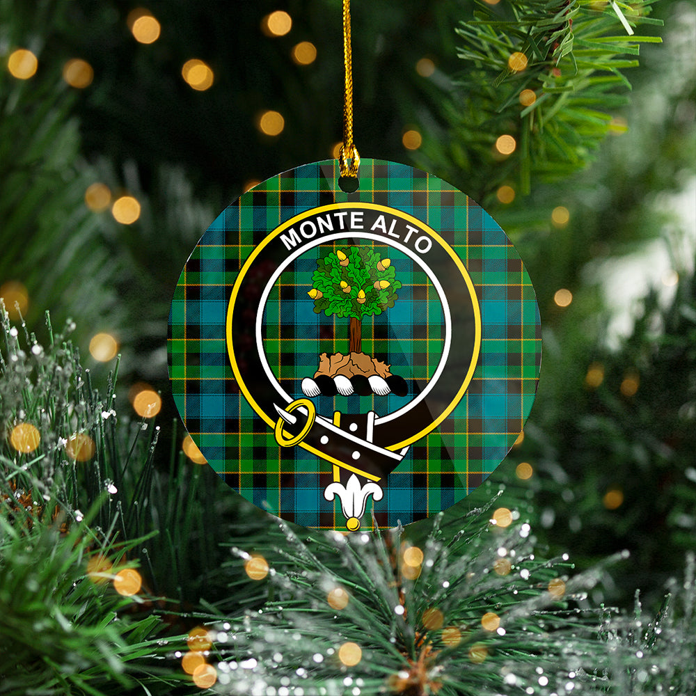 Mowat Ancient Clan Badge Tartan Plastic Christmas Ornaments