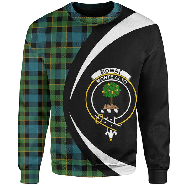 Mowat Ancient Clan Badge Tartan Sweatshirt Circle Style Personalized