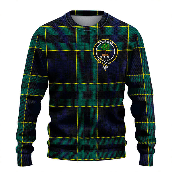 Mowat Modern Clan Badge Tartan Knitted Sweater