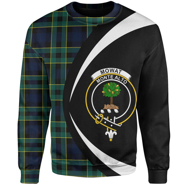 Mowat Modern Clan Badge Tartan Sweatshirt Circle Style Personalized