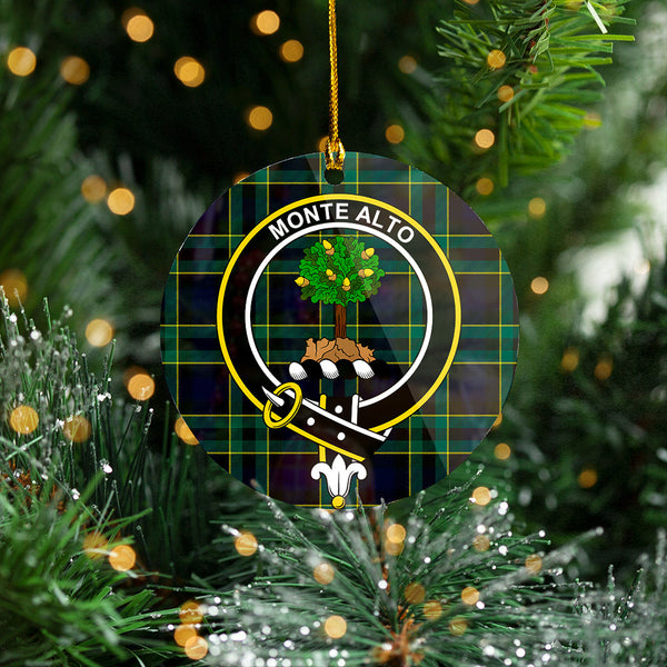 Mowat Modern Clan Badge Tartan Plastic Christmas Ornaments