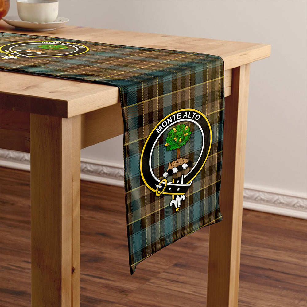 Mowat Weathered Clan Badge Tartan Table Runner