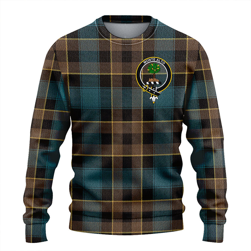 Mowat Weathered Clan Badge Tartan Knitted Sweater