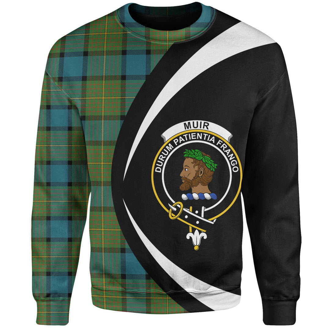 Muir Ancient Clan Badge Tartan Sweatshirt Circle Style Personalized