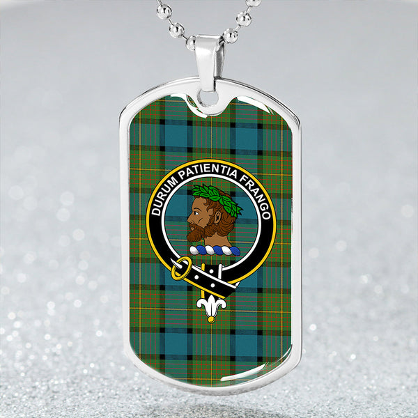 Muir Ancient Clan Badge Classic Tartan Dog Tag Necklace