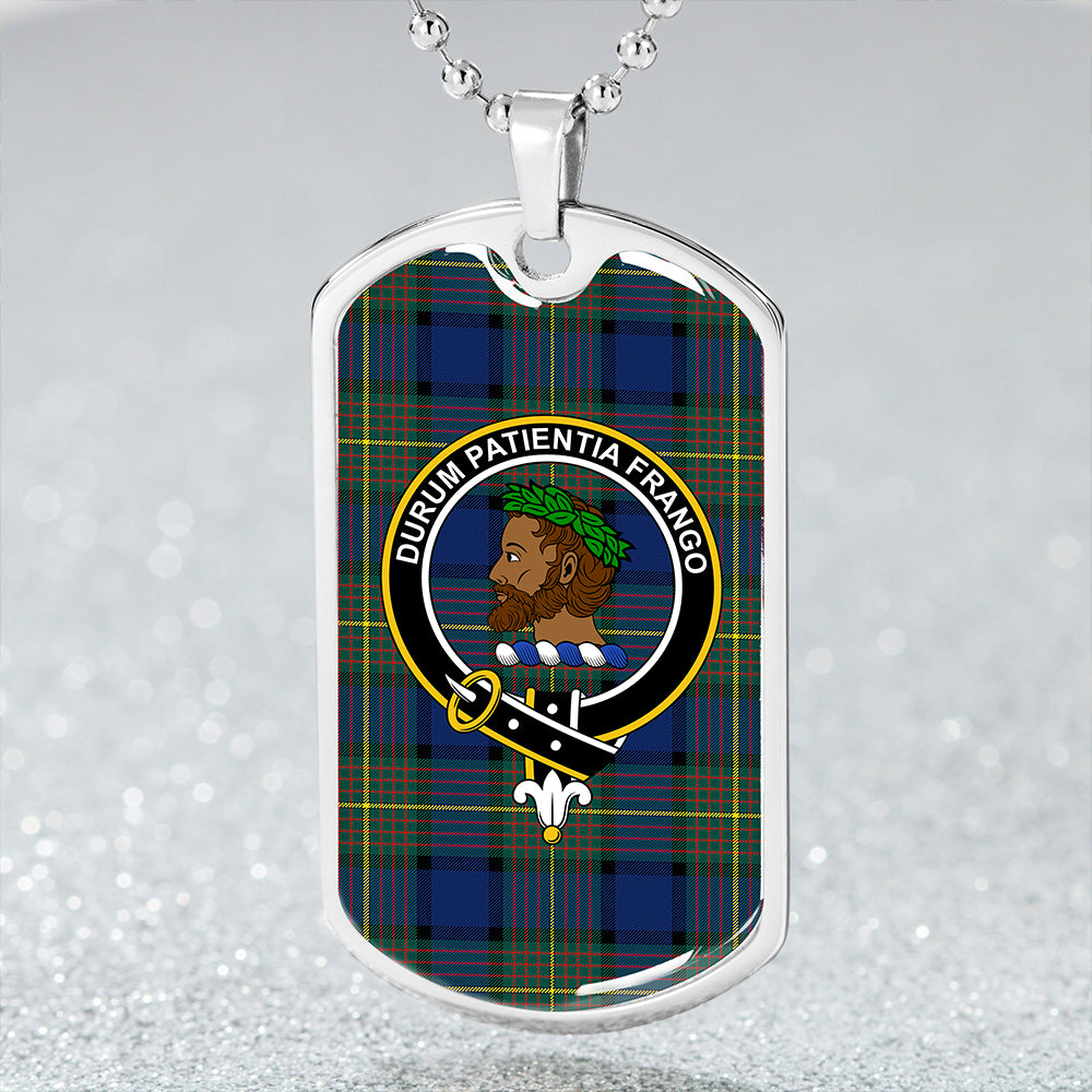 Muir Modern Clan Badge Classic Tartan Dog Tag Necklace