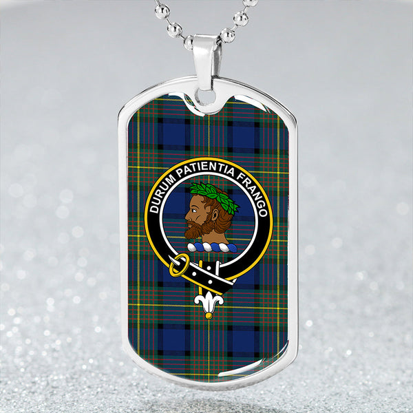 Muir Modern Clan Badge Classic Tartan Dog Tag Necklace