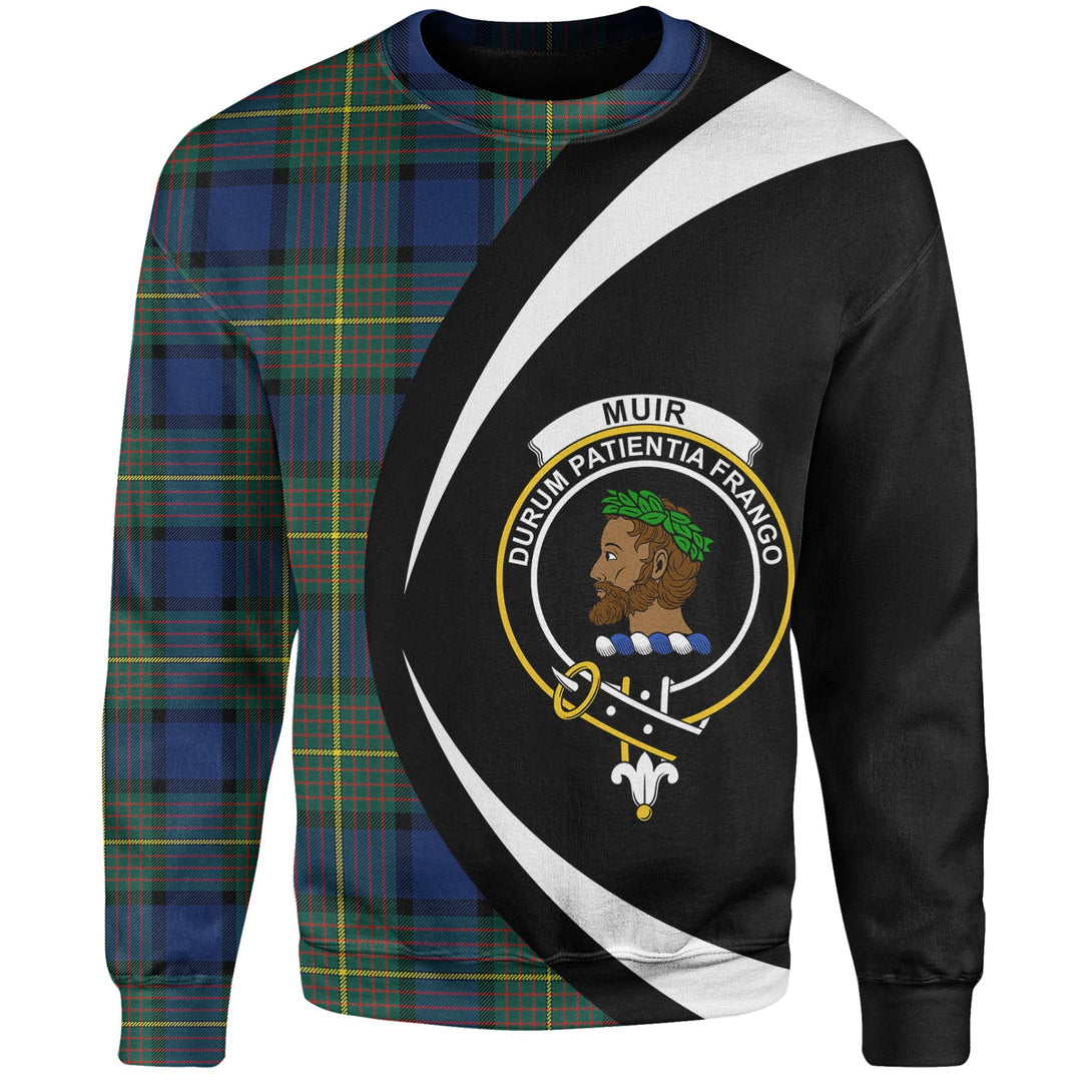 Muir Modern Clan Badge Tartan Sweatshirt Circle Style Personalized