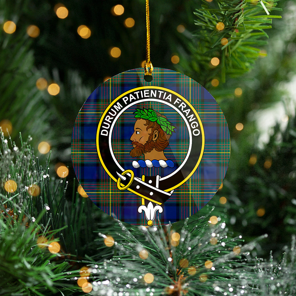 Muir Modern Clan Badge Tartan Plastic Christmas Ornaments